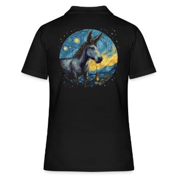 Âne ciel étoilé - Polo Femme - noir - Dos - Ailine (174cm)