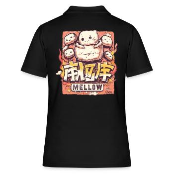 Sanfte Marshmallows im Kawaii-Stil - Frauen Polo Shirt - Schwarz - Hinten - Ailine (174cm)