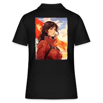 Propagande beauté : Filles socialistes - Polo Femme - noir - Dos - Ailine (174cm)