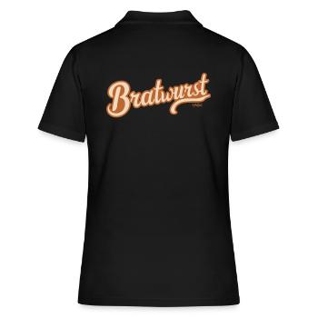 Bratwurst - Frauen Polo Shirt - Schwarz - Hinten - Ailine (174cm)