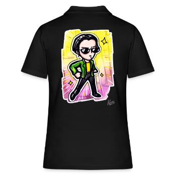 Der coole Typ aus dem Matrix-Film - Frauen Polo Shirt - Schwarz - Hinten - Ailine (174cm)