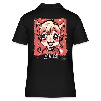 Petit cochon cochon doux et méchant : Oink ! - Polo Femme - noir - Dos - Ailine (174cm)