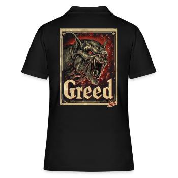 Höllenkreatur – Monster der Gier - Frauen Polo Shirt - Schwarz - Hinten - Ailine (174cm)