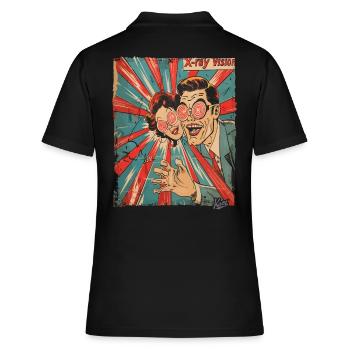 1950er Cartoon – Lustiges Röntgenblick-Paar - Frauen Polo Shirt - Schwarz - Hinten - Ailine (174cm)