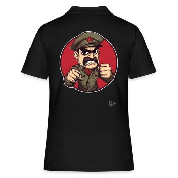 Kommunistischer Soldat-General Kapitalismus - Frauen Polo Shirt - Schwarz - Hinten - Ailine (174cm)