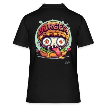 Zombie Burger: Für Untote mit Appetit - Frauen Polo Shirt - Schwarz - Hinten - Ailine (174cm)