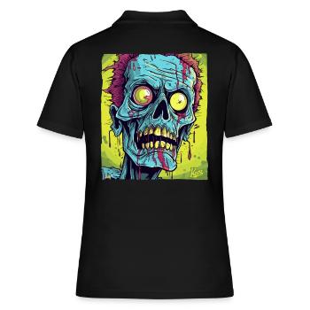 The coolest zombie skull monster - Women's Polo Shirt - black - Back - Ailine (174cm)
