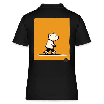 Petit ours polaire sur des patins - Polo Femme - noir - Dos - Ailine (174cm)