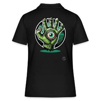 Main Mutant Zombie Vert avec Œil - Polo Femme - noir - Dos - Ailine (174cm)
