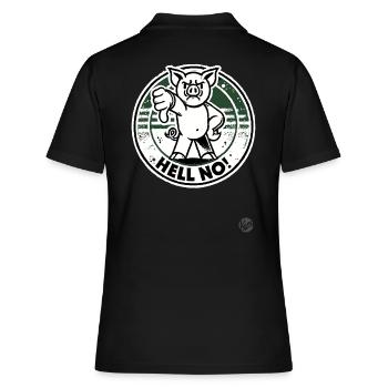 Auf keinen Fall! Daumen runter Schwein - Frauen Polo Shirt - Schwarz - Hinten - Ailine (174cm)