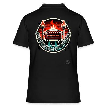Das Sofa - Frauen Polo Shirt - Schwarz - Hinten - Ailine (174cm)