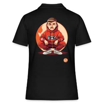 Slav Squat Tracksuit Gopnik Mode Design - Frauen Polo Shirt - Schwarz - Hinten - Ailine (174cm)