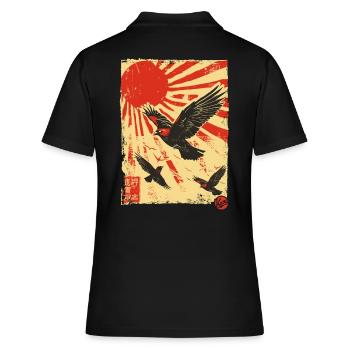 Propaganda-Vögel am Himmel - Frauen Polo Shirt - Schwarz - Hinten - Ailine (174cm)