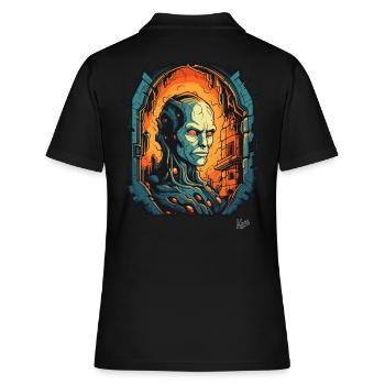 Donjon de la technologie cyborg - Polo Femme - noir - Dos - Ailine (174cm)