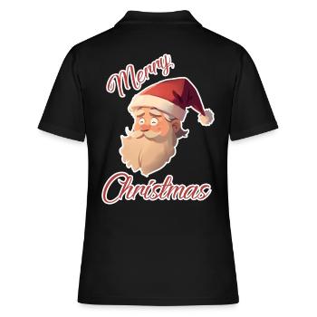 Glücklicher Weihnachtsmann (Schlaganfall) - Frauen Polo Shirt - Schwarz - Hinten - Ailine (174cm)