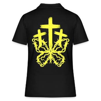 Crosses, Cross, Butterfly, Reincarnation, Jesus - Women's Polo Shirt - black - Back - Ailine (174cm)