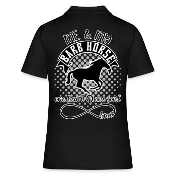 Berber Pferd barb horse - Frauen Polo Shirt - Schwarz - Hinten - Ailine (174cm)