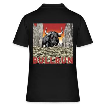 Marché boursier Bull Run Trading Crypto-monnaie - Polo Femme - noir - Dos - Ailine (174cm)