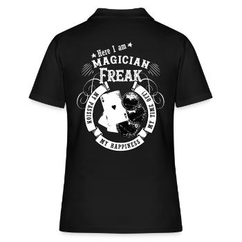 Zauberer Magier Münzen Karten Kartentrick Cardist - Frauen Polo Shirt - Schwarz - Hinten - Ailine (174cm)