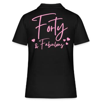 Vierzig fabelhaft - Frauen Polo Shirt - Schwarz - Hinten - Ailine (174cm)