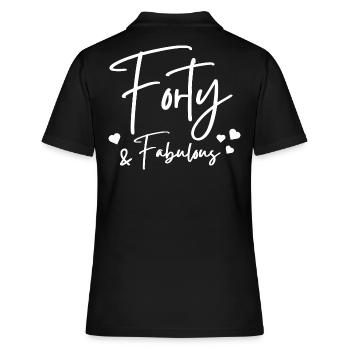 Vierzig fabelhaft - Frauen Polo Shirt - Schwarz - Hinten - Ailine (174cm)