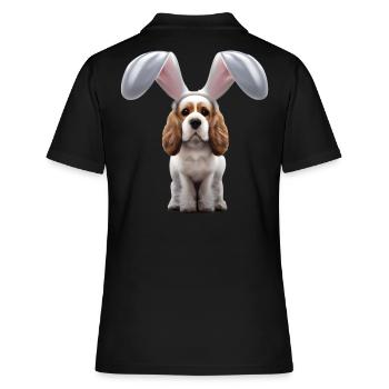 Cocker Spaniel anglais avec oreilles de lapin - Polo Femme - noir - Dos - Ailine (174cm)