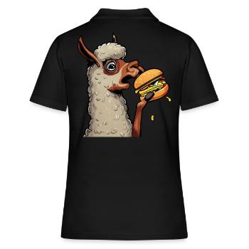 Lama mangeur de cheeseburger - Polo Femme - noir - Dos - Ailine (174cm)