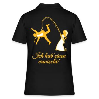 Ich Hab' Einen Erwischt! (Junggesellinnenabschied) - Frauen Polo Shirt - Schwarz - Hinten - Ailine (174cm)