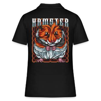 Hamster - Frauen Polo Shirt - Schwarz - Hinten - Ailine (174cm)