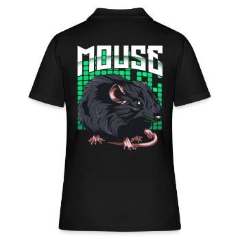 Maus - Frauen Polo Shirt - Schwarz - Hinten - Ailine (174cm)