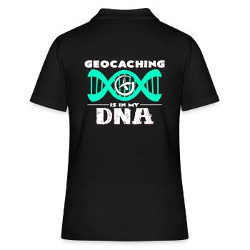 Geocaching - Frauen Polo Shirt - Schwarz - Hinten - Ailine (174cm)