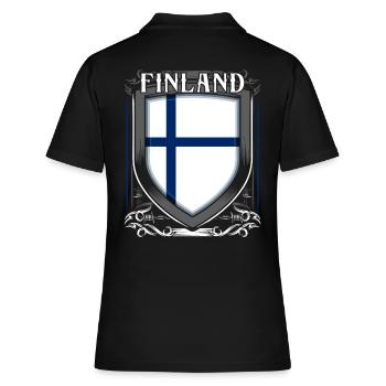 Finnland - Frauen Polo Shirt - Schwarz - Hinten - Ailine (174cm)