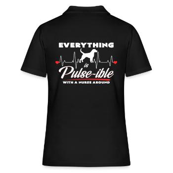 Infirmière Amour Chien - Polo Femme - noir - Dos - Ailine (174cm)