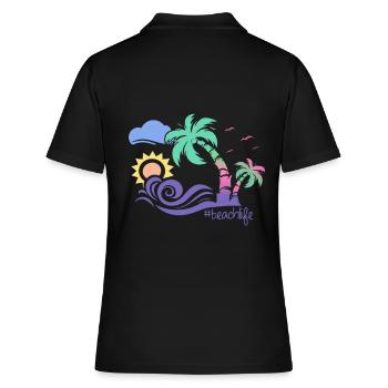 Strand - Frauen Polo Shirt - Schwarz - Hinten - Ailine (174cm)