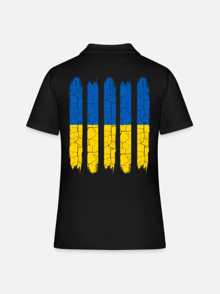 Ukraine - Polo Femme - noir