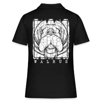 Walross - Frauen Polo Shirt - Schwarz - Hinten - Ailine (174cm)