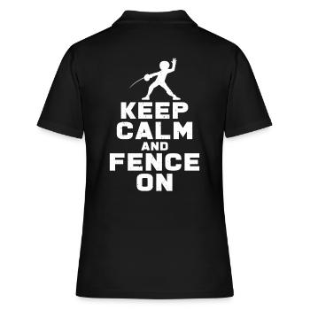 Keep Calm And Fence On | Fechten Duell Geschenk - Frauen Polo Shirt - Schwarz - Hinten - Ailine (174cm)