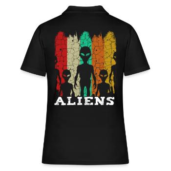 Alien - Frauen Polo Shirt - Schwarz - Hinten - Ailine (174cm)