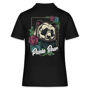Panda - Frauen Polo Shirt - Schwarz - Hinten - Ailine (174cm)