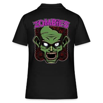Zombies - Frauen Polo Shirt - Schwarz - Hinten - Ailine (174cm)