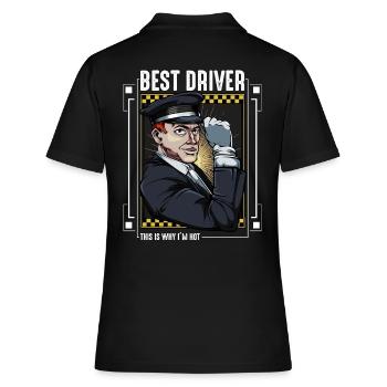 Taxi - Frauen Polo Shirt - Schwarz - Hinten - Ailine (174cm)