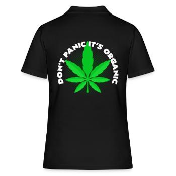 Cannabis - Frauen Polo Shirt - Schwarz - Hinten - Ailine (174cm)