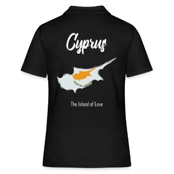 Zypern - Frauen Polo Shirt - Schwarz - Hinten - Ailine (174cm)