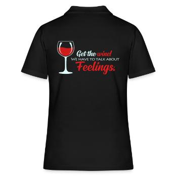 Wein - Frauen Polo Shirt - Schwarz - Hinten - Ailine (174cm)