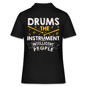 Cool Drums Funny Sayings Drummer Gift - Women's Polo Shirt - black - Back - Ailine (174cm)