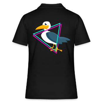 Möwen - Frauen Polo Shirt - Schwarz - Hinten - Ailine (174cm)