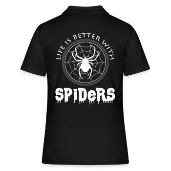Spinnen - Frauen Polo Shirt - Schwarz - Hinten - Ailine (174cm)