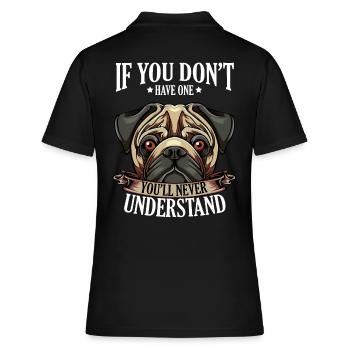 Mops - Frauen Polo Shirt - Schwarz - Hinten - Ailine (174cm)