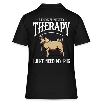 Mops - Frauen Polo Shirt - Schwarz - Hinten - Ailine (174cm)