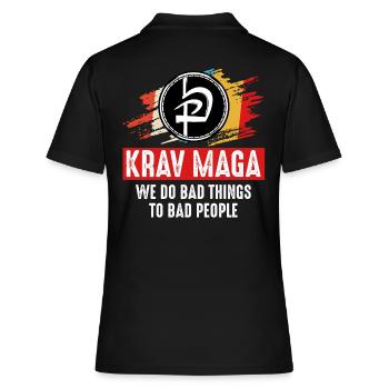 Krav Maga - Frauen Polo Shirt - Schwarz - Hinten - Ailine (174cm)